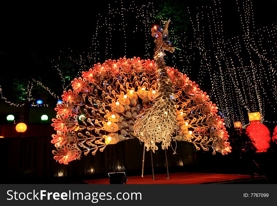 Peacock lamp in zigong city of sichuan