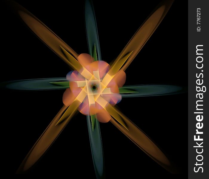 Abstract multi-colored pinwheel fractal illustration. Abstract multi-colored pinwheel fractal illustration.