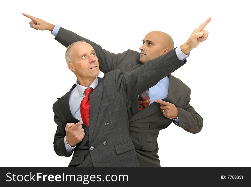 Businessmen isolated against a white background