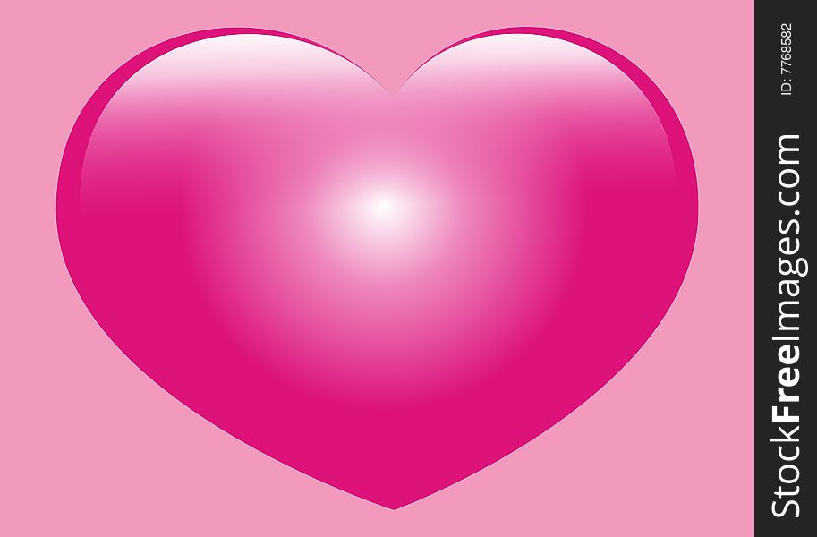 Glossy pink heart graphic illustration