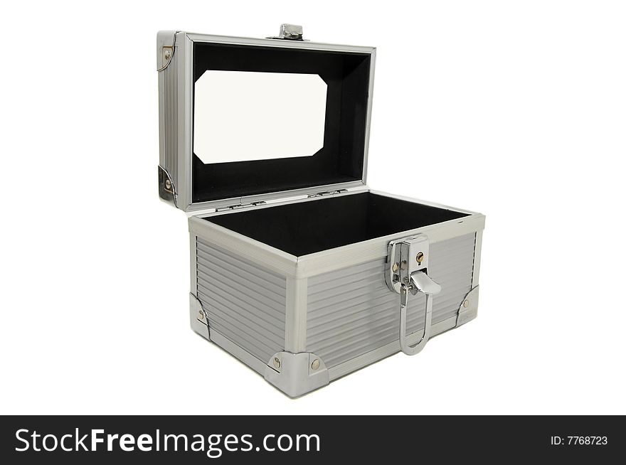 Metal box isolated in white