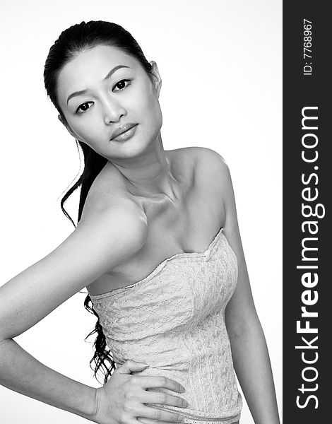 Stylish asian young woman clean fresh face expression. Stylish asian young woman clean fresh face expression