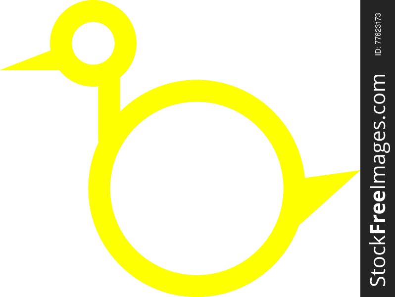 Isolate cute duck circle logo