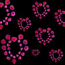 Rose Petal Hearts Royalty Free Stock Photos Rose Petal Hearts Royalty Free Stock Photos