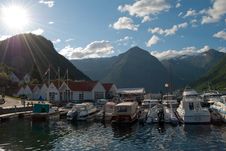Marina At Sognefjord, Norway Royalty Free Stock Images Marina At Sognefjord, Norway Royalty Free Stock Images