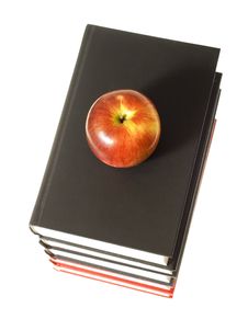 Apple And Books Stock Photo Apple And Books Stock Photo