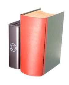 Old Leather Bound Book With A Computer Hard Drive Stock Photos Old Leather Bound Book With A Computer Hard Drive Stock Photos