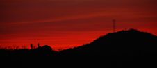 Deep Red Desert Sunset Royalty Free Stock Images