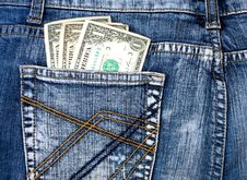 Denim Jeans With Money In Back Pocket Stock Photography Denim Jeans With Money In Back Pocket Stock Photography
