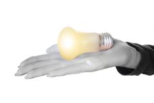 Hand And Lamp Royalty Free Stock Photography