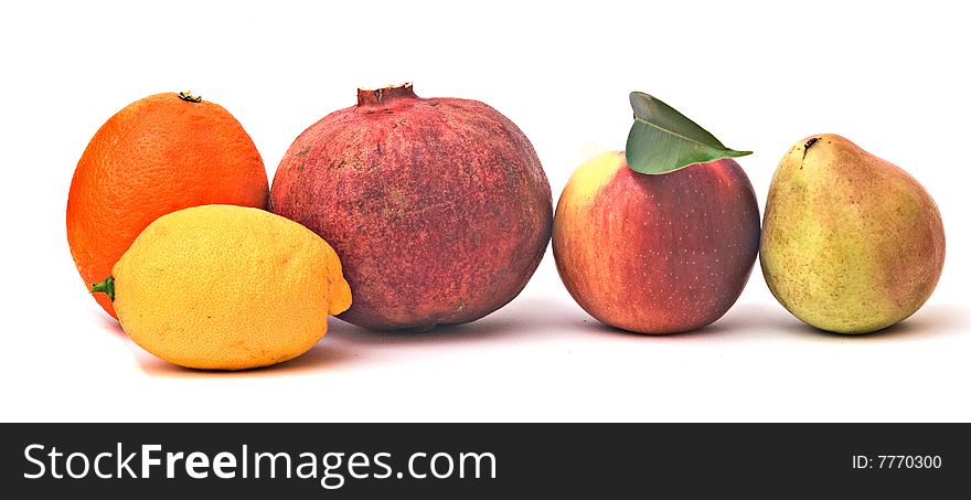 Fruits isolated on white background