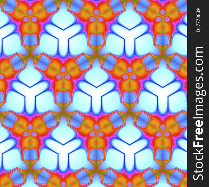 Blue And Orange Triangular Tile Pattern