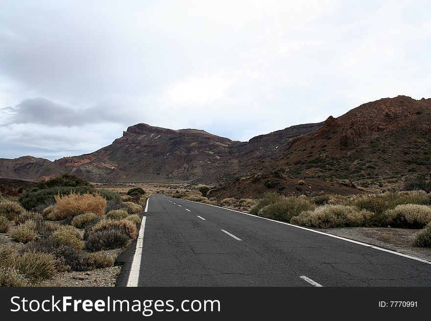 Road Near The Teide Volcano