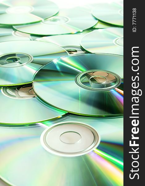 CD (DVD) disks close up