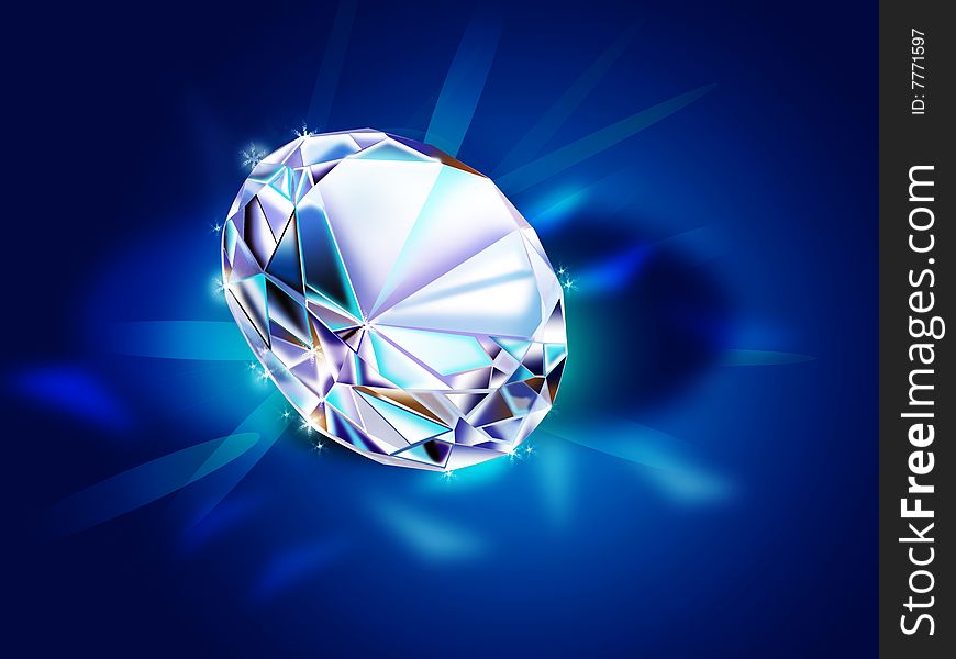 Diamond On Dark Blue Background - Free Stock Images & Photos - 7771597