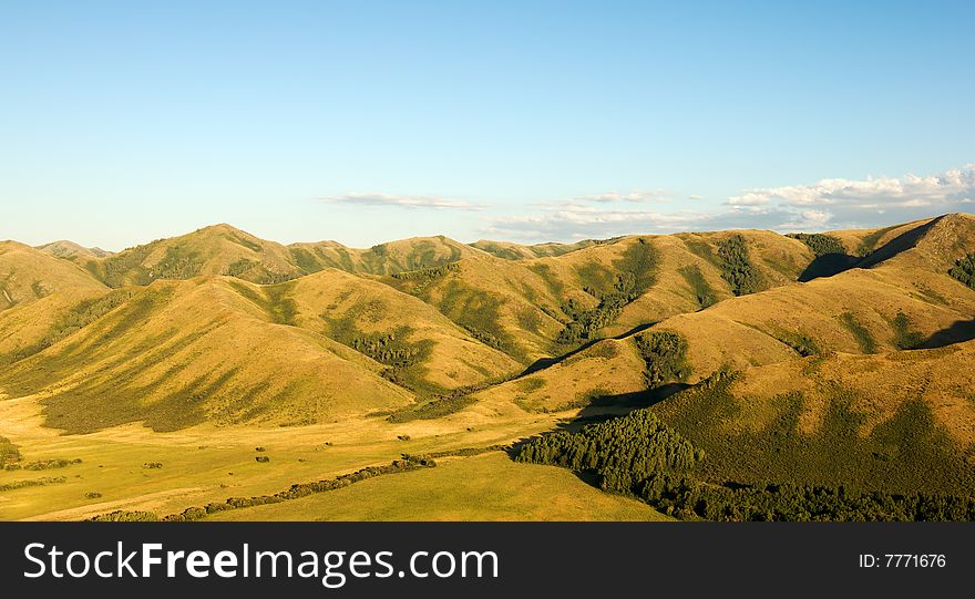 View on the valley from the mountain. View on the valley from the mountain