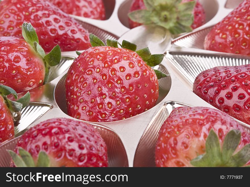 Close up of Strawberry in a box