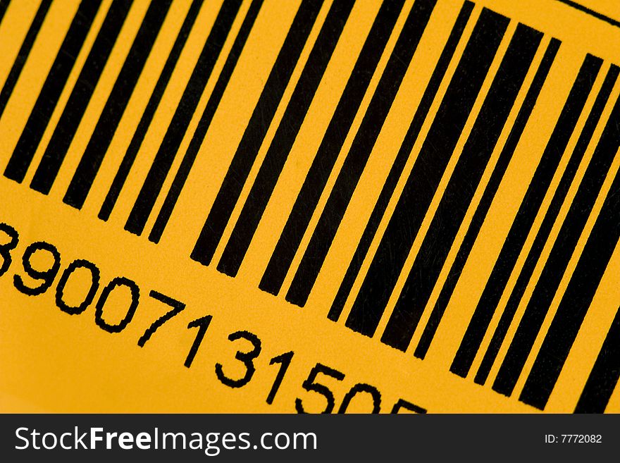 Close up of yellow barcode