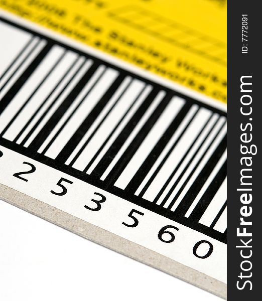 Close up of yellow barcode