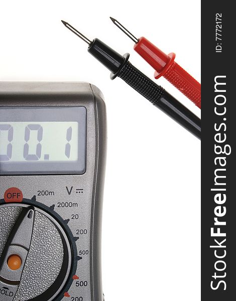 Digital multimeter, isolated on a white background