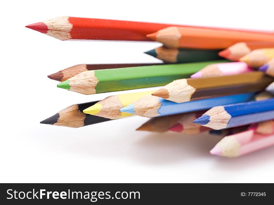 Color pencils isolated on white