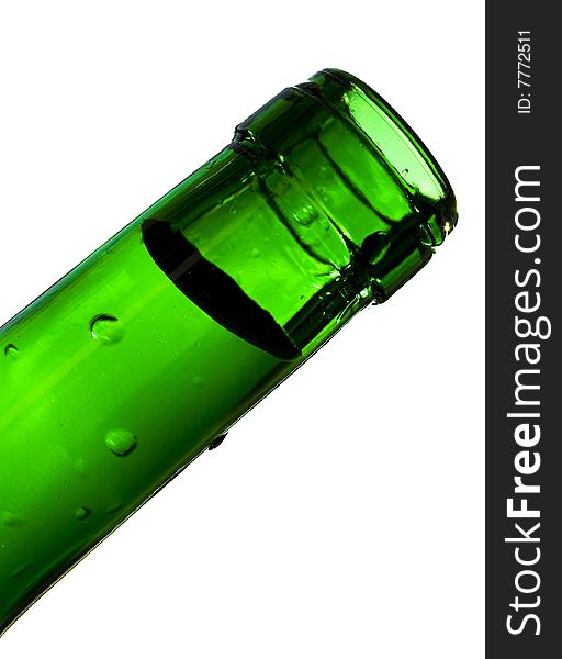 Neck of a bottle isolated on white background