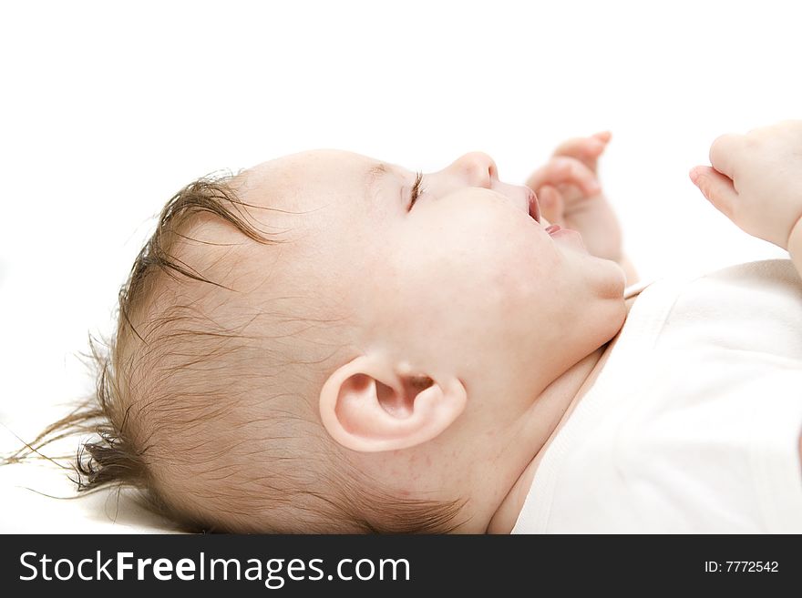 Little Baby On A White Background