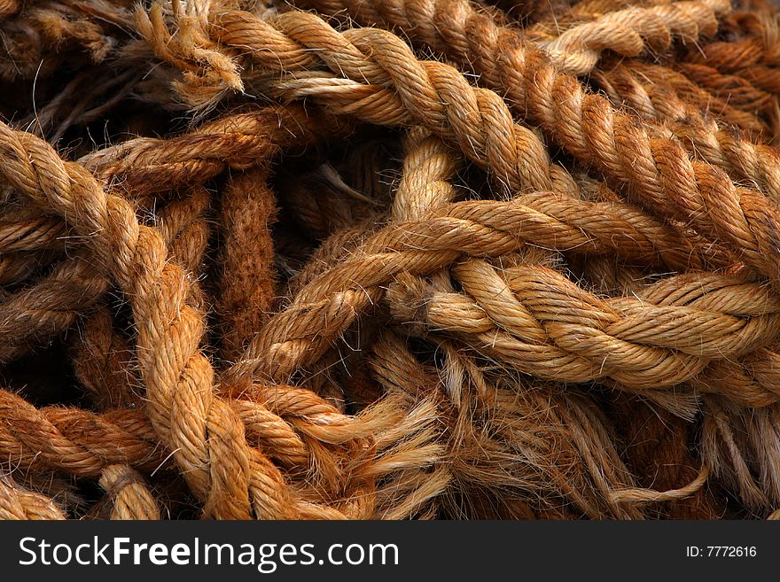 Ship rope in the port in Venice