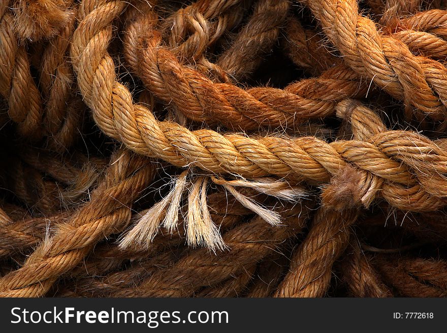 Ship rope in the port in Venice