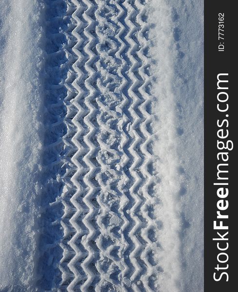 Tire Print On The Snow