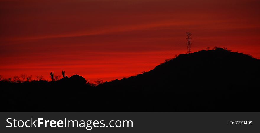 Deep Red Desert Sunset