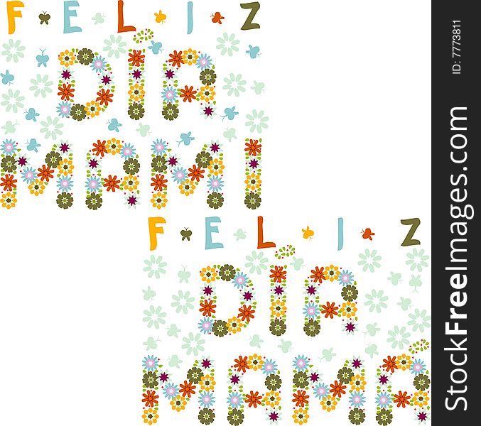 Mother?s Day Text made with spring flowers. Mother?s Day Text made with spring flowers