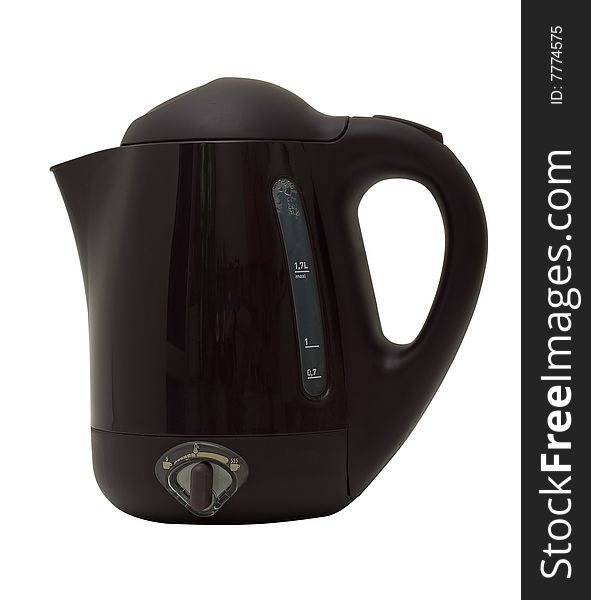 An electric kettle on a white background. No shadows.