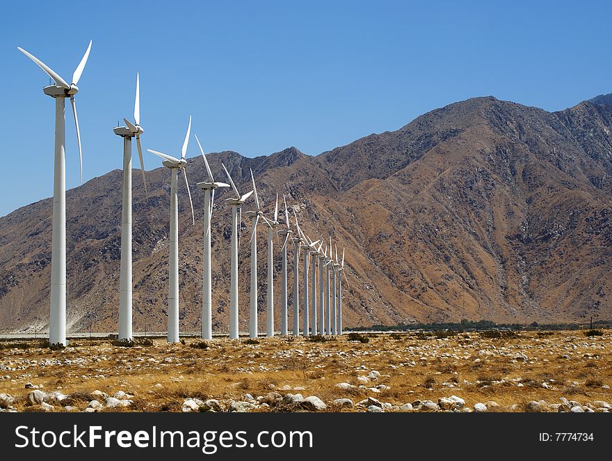 Wind Turbines in California, near Palm Springs.