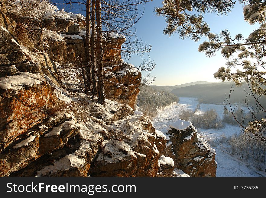 Ural rocks with a kind on the valley of the river of Katav. Ural rocks with a kind on the valley of the river of Katav