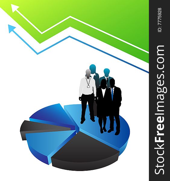 Vector illustration of business people on the graph