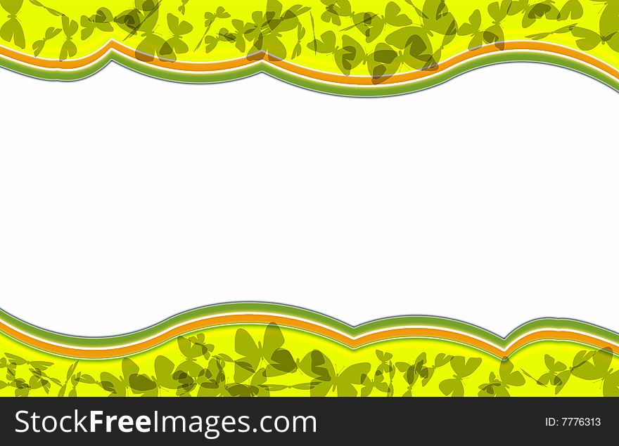 Detail of green and blended lemon yellow Abstract background with butterfly