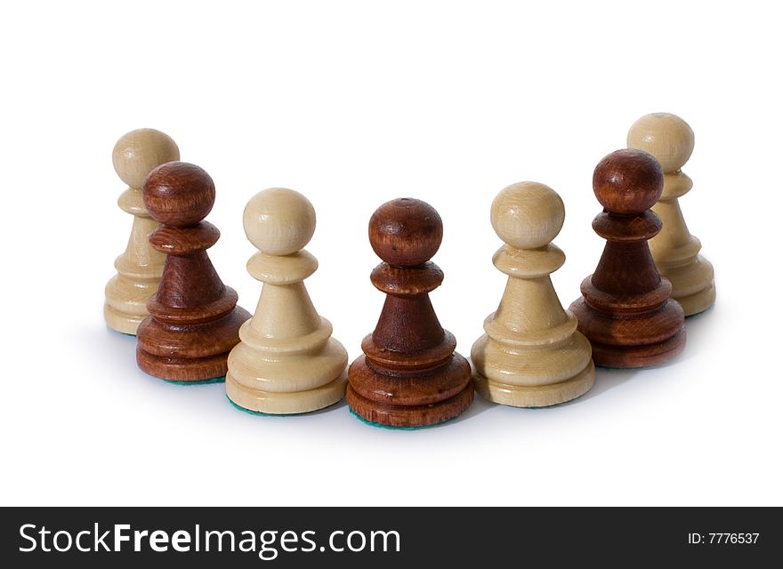 Chess composition on white background
