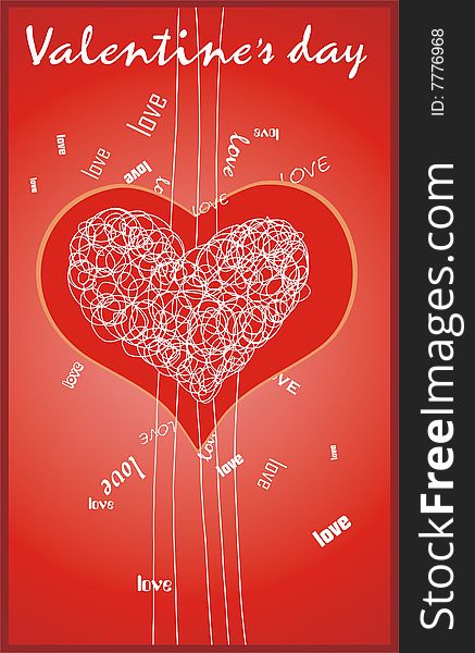 Vector Valentine's card with heart