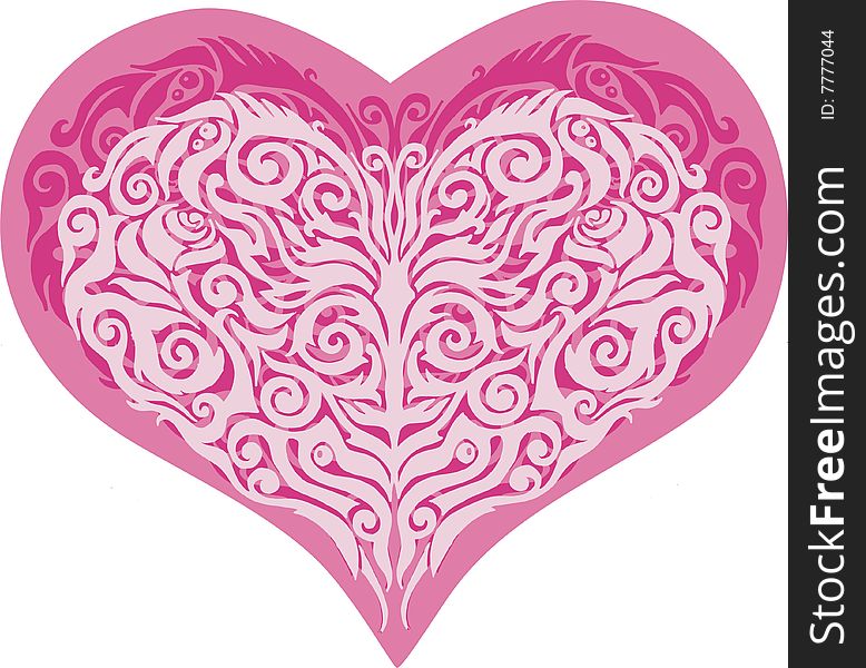 Three color Vector valentine heart