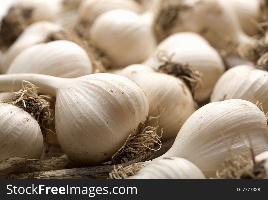 Macro of fresh garlic background