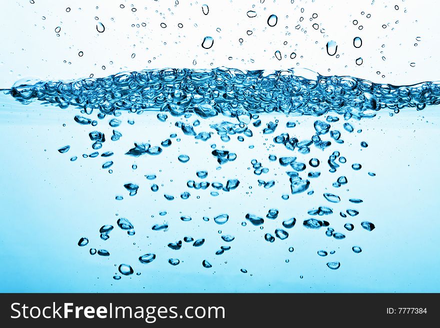 Blue water bubbles background