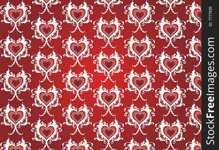 Valentine grunge heart floral vector. Valentine grunge heart floral vector