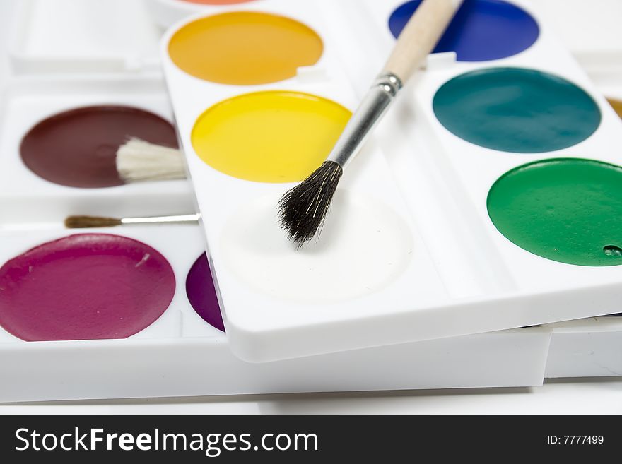 Set of water colour paints