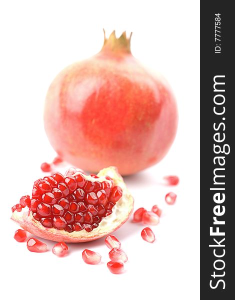 Ripe Pomegranate Isolated