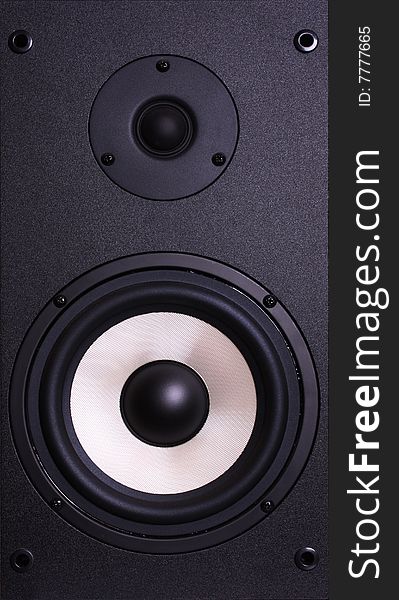 Loudspeaker background with black front wall