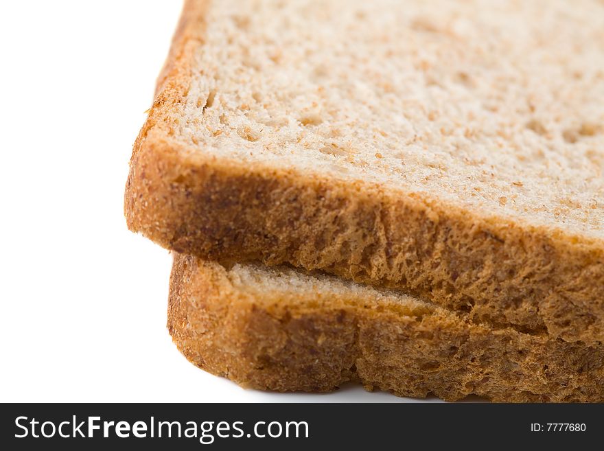 Wholemeal bread slices isolated