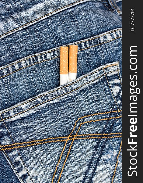 Two cigarettes in jeans pocket