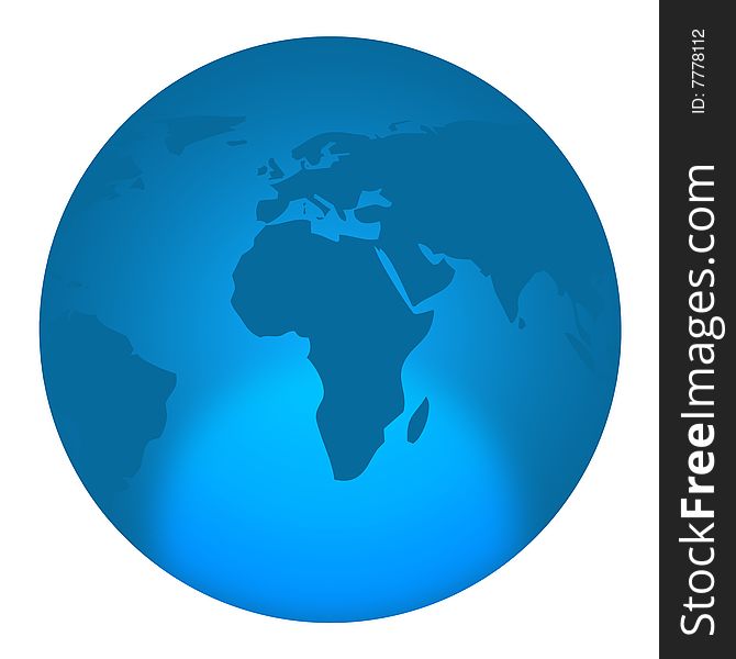 A blue illustration of world's globe