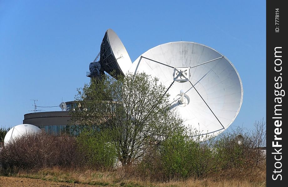 A satellite station with several dishes. A satellite station with several dishes.